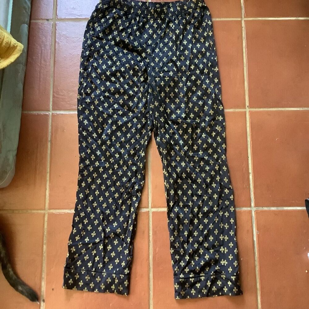 Ovo silk pants size medium monogram size medium m black pattern rare hand wash